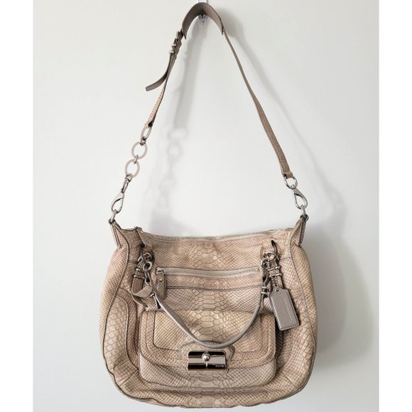 COACH Kristin Pinnacle Embossed Python Laila Round Satchel 19342 - Picture 2 of 16